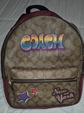 coach campus backpack 23 pink 30954 In Signature Rose Print Balilene Coach | Bags | Coach
